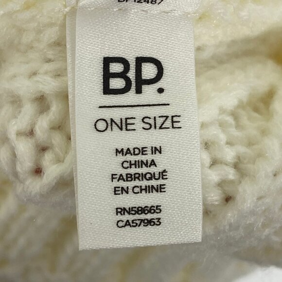 NEW Nordstrom BP White Pom Pom Toque Beanie Hat Ribbed Knit One Size Womens Boho - Picture 5 of 6